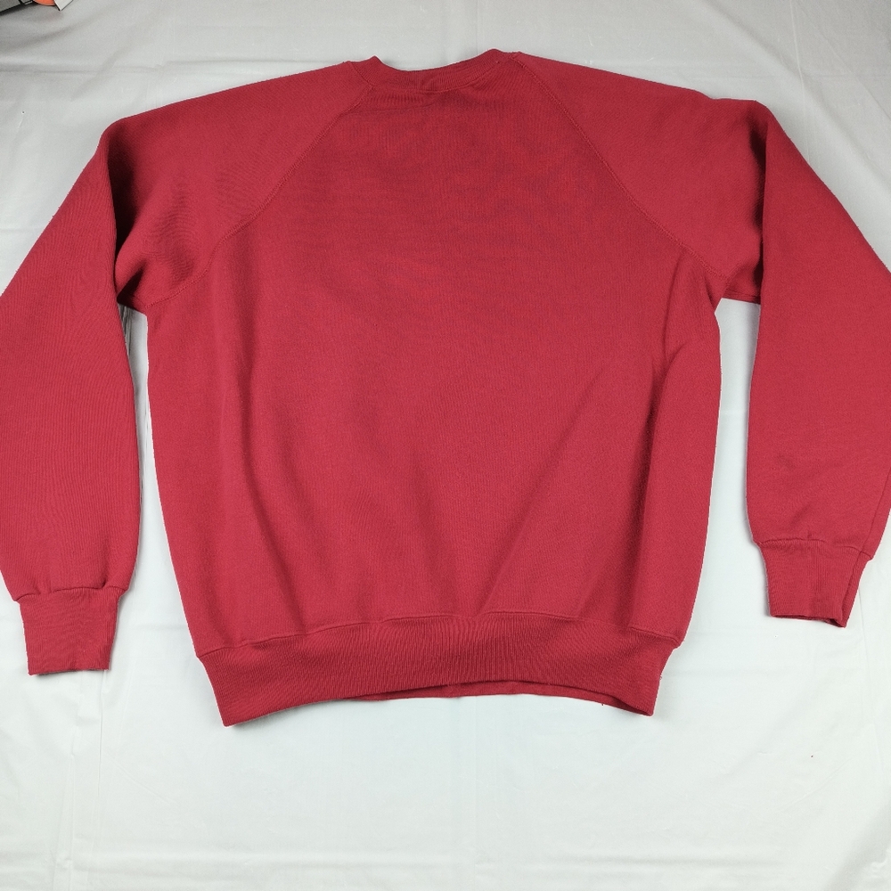 Vintage 80s sweatshirt Lee big bad wolf teletrend 1987 trust me XL Red USA Made - Picture 14 of 16